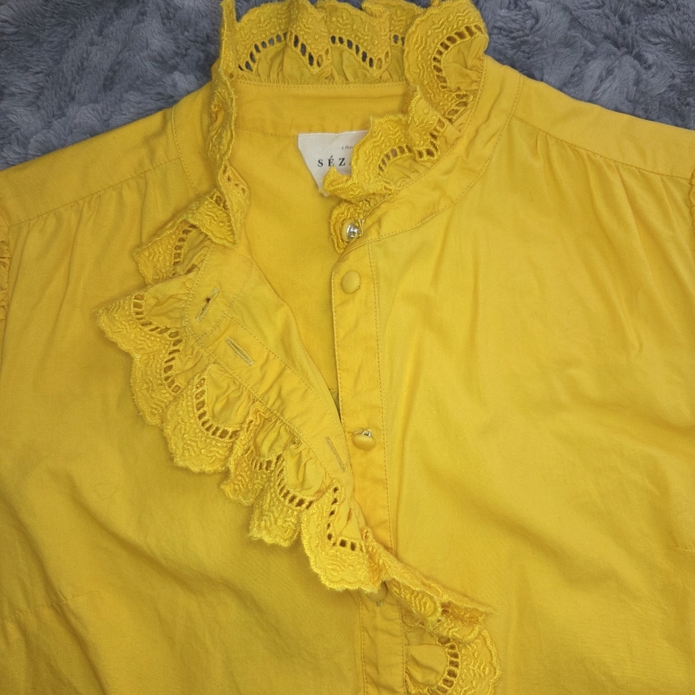 Sezane Chlo Shirt Yellow 32 - Picture 5 of 9